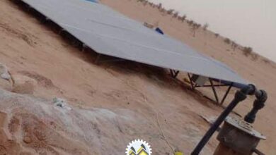 صورة حفر بئر ارتوازية بمنطقة وديان الخروب من طرف شركة معادن موريتانيا